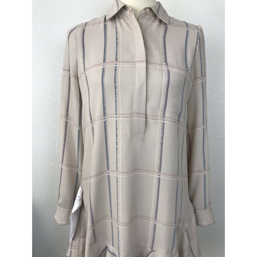 BCBGMaxAzria Dress Peggy Drop Waist Plaid Swing Mini Preppy Contemporary Modern - Picture 5 of 12